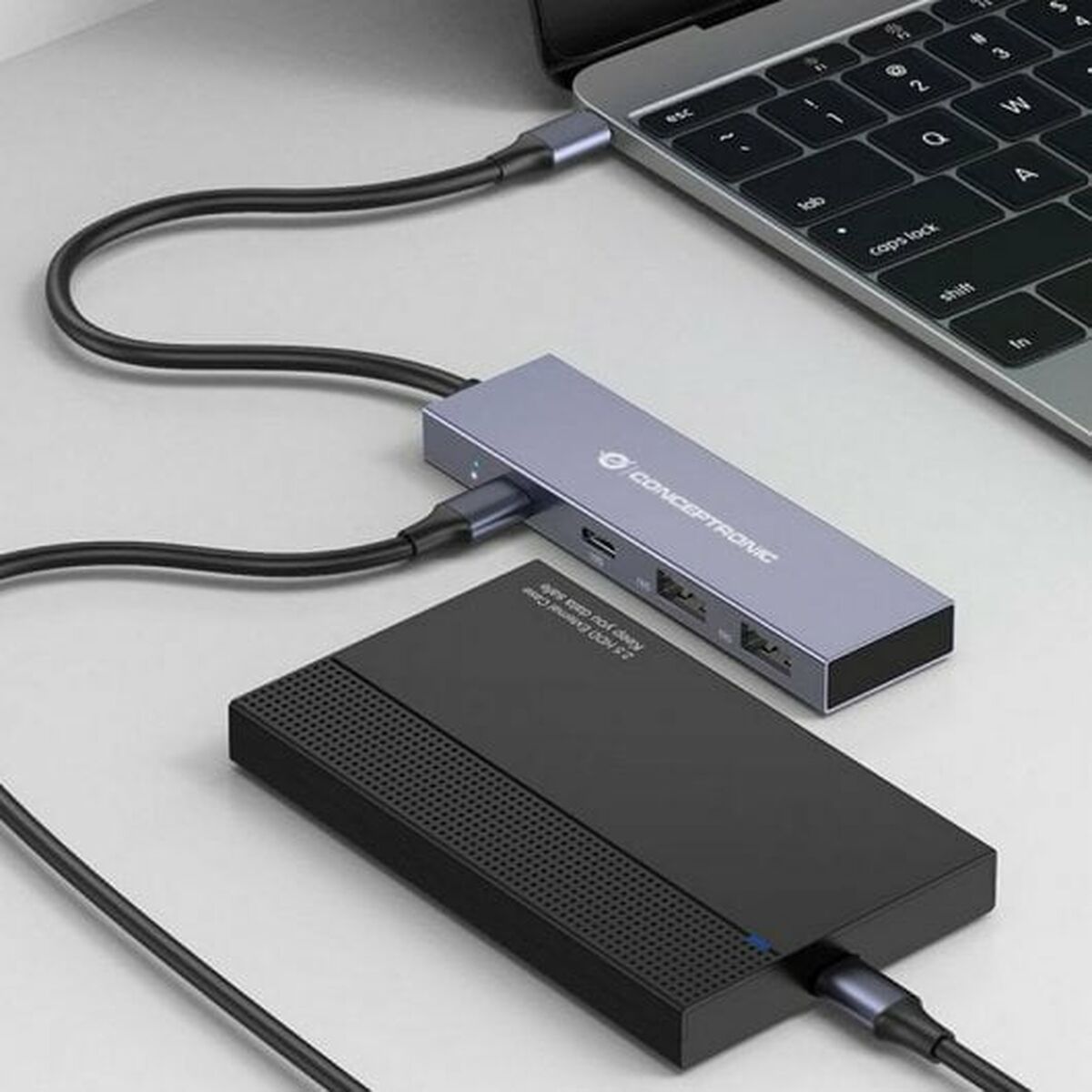 USB Centrmezgls Conceptronic HUBBIES13G Pelēks (1 gb.)